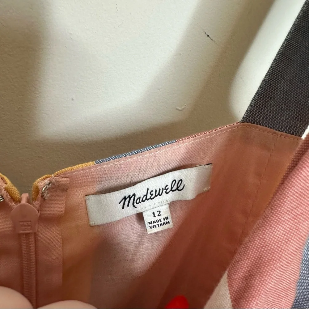 Madewell NWOT Tie-Front Cutout Dress in Sherbet Stripe Size 12 - Picture 5 of 7